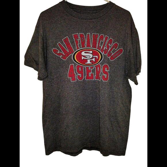 San Francisco 49ERS NFL Team Apparel T-Shirt Charcoal Gray Cotton Mens Large - Picture 2 of 4